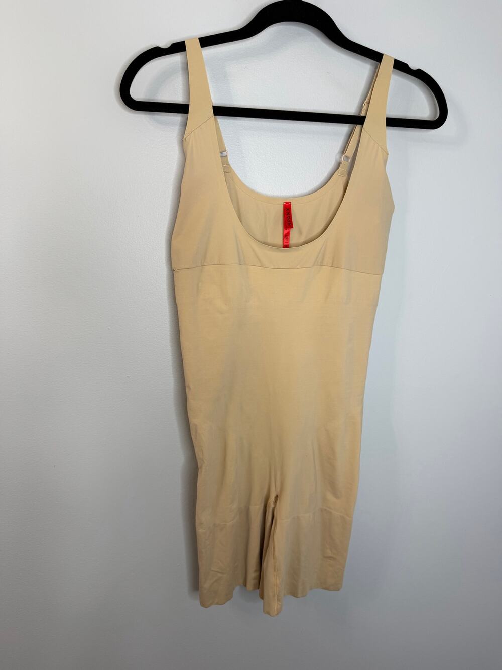 Spanx Women's 1X  Open-Bust Mid-Thigh Bodysuit Soft Shape wear Nude